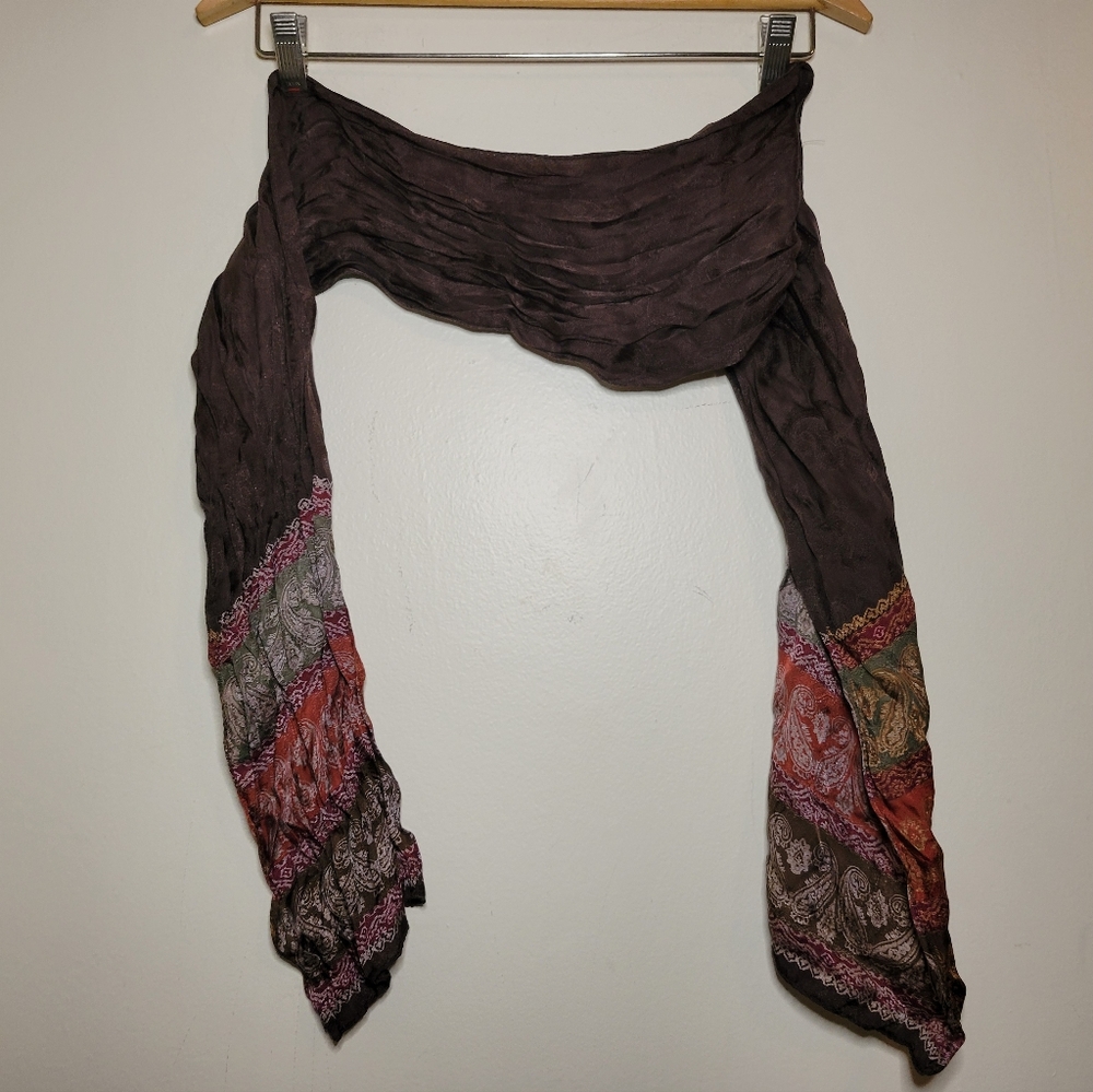 brown satin scarf
